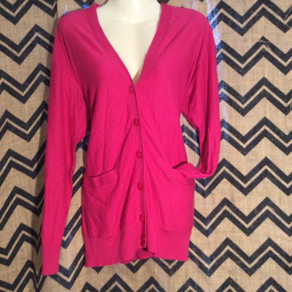 Dkny hot pink cardigan