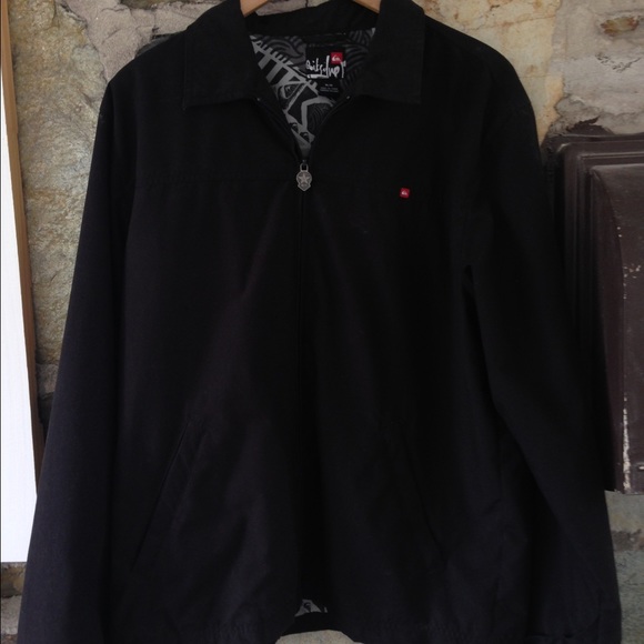 Quiksilver black zipper jacket- sz m/l