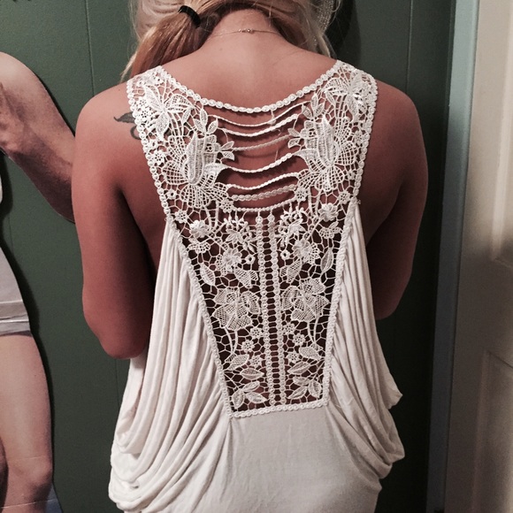 Lace backing tunic/top