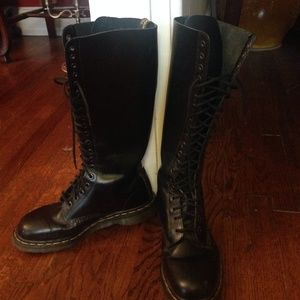 Tall, leather Dr. Marten boots