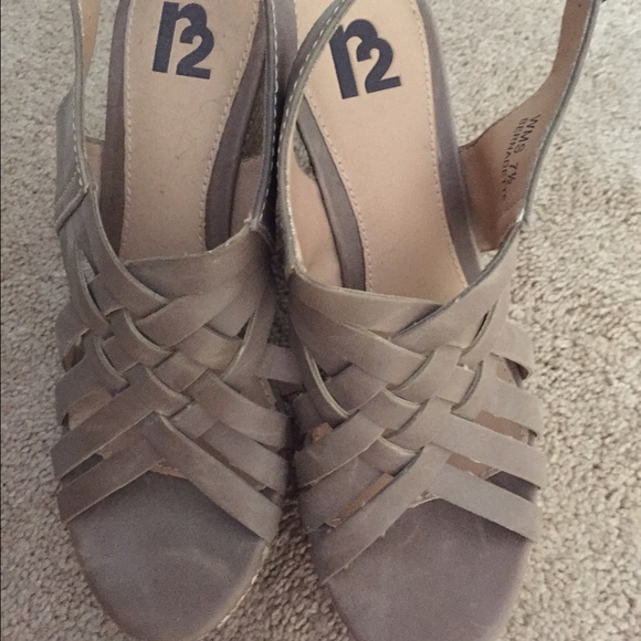 Worn once 7 1/2 wedge shoes