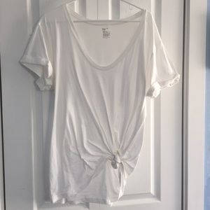Crisp white t-shirt with cuff sleeves NWOT