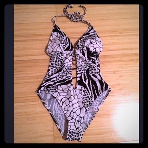 Printed one piece swimsuit