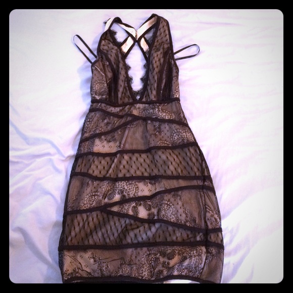 Bebe black lace dress