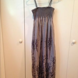 Grey full lengthy embroidered dress