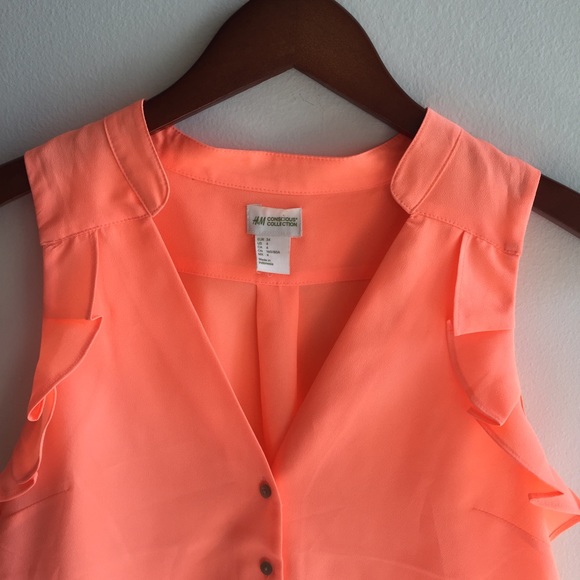 BUNDLED [H&M] tangerine ruffled tank - Picture 2 of 4