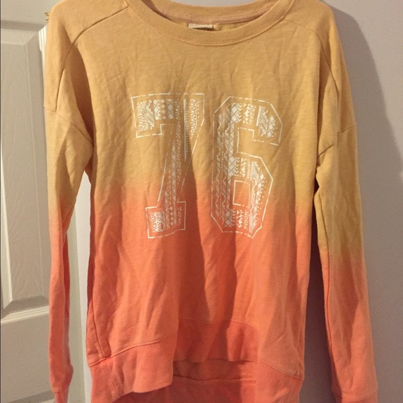 Orange ombré pullover sweater