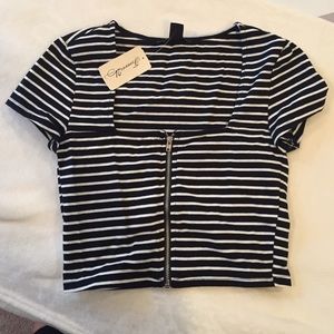 Striped cropped top
