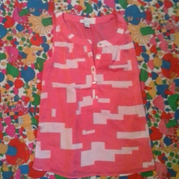 Pink and White tank top - Picture 1 of 4