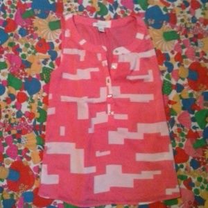 Pink and White tank top