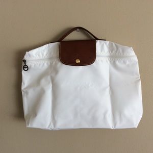 *Last Drop* Longchamp le pliage briefcase white