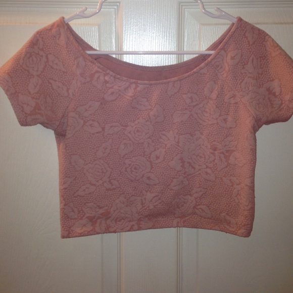 Pink cropped top