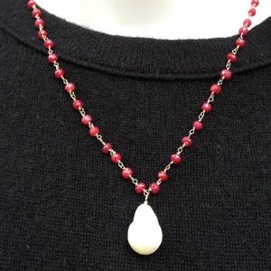 Ruby and pearl necklace