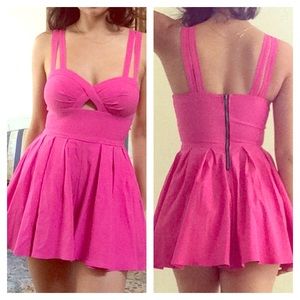 Hot Pink Material Girl Skort Romper