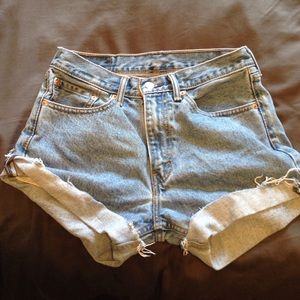 Levi's high waisted cut off shorts 505
