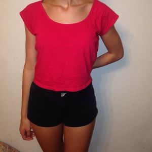 Red cropped top