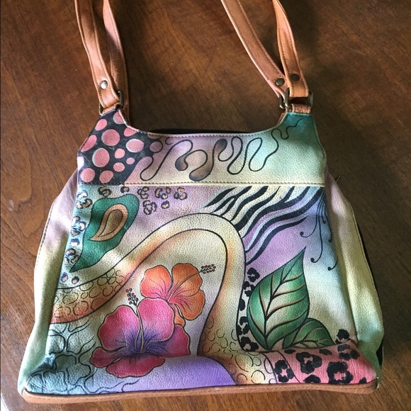 Brand new hand painted Anuschka handbag