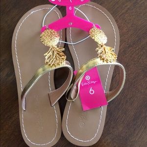 LAST CALL Lilly for Target Gold Pineapple Sandals