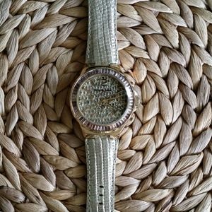 Michael kors Gramercy Gold Tone Python Baguette