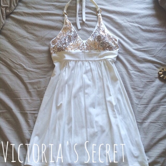 VS White Dress with Sequin Detailing
