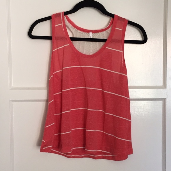 Coral Pink Tank with Back Detail