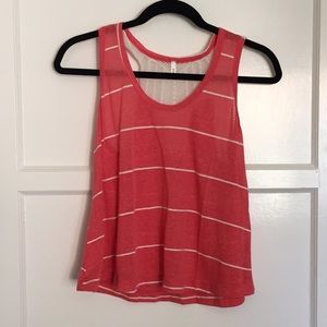 Coral Pink Tank with Back Detail