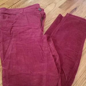 Burgundy Corduroy Skinny Jeans, Forever21+
