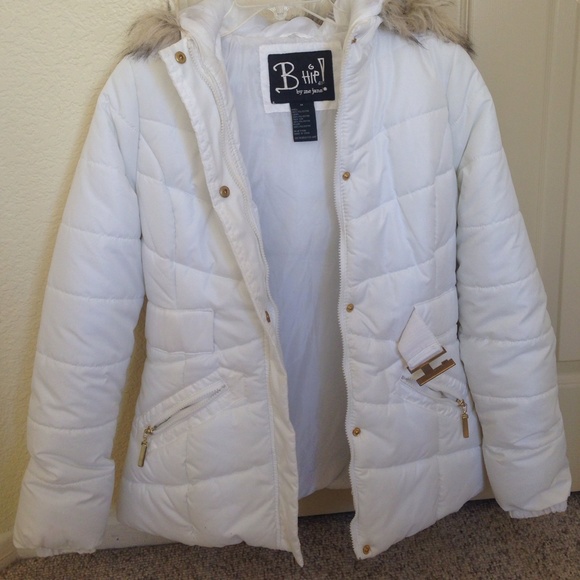 macy's white winter coat