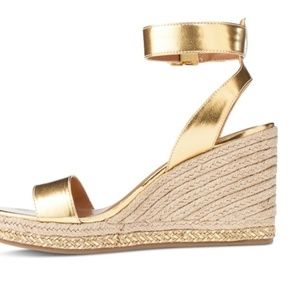 Lilly + Target Gold Wedge Espadrille Sandals
