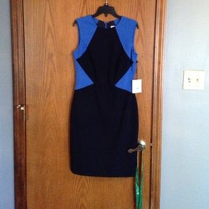 Calvin Klein blue and black dress
