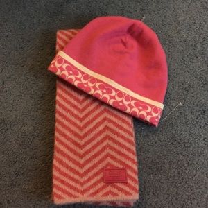 Coach hat and scarf combo