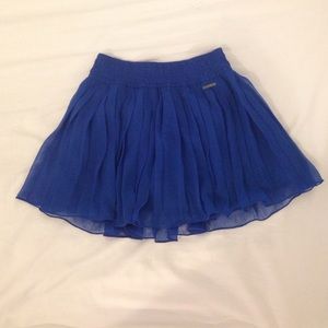 A&F Blue Pleated Miniskirt