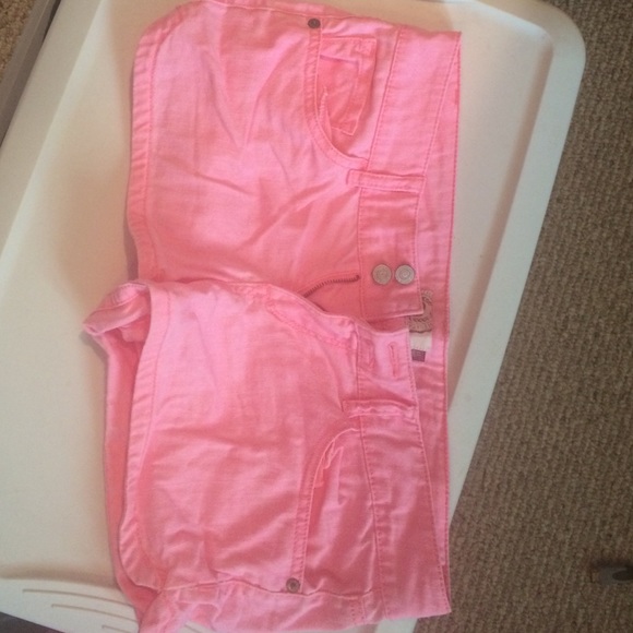 Neon pink shorts