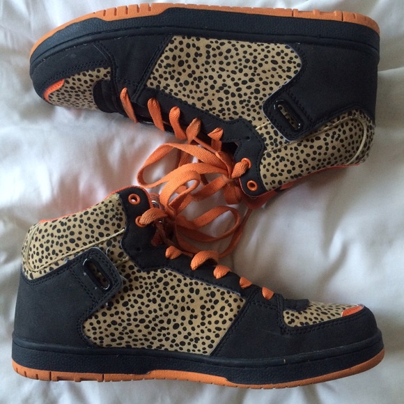 Black and Leopard Print Sneakers