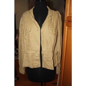 Lightweight Tan/Green Cropped Army Jacket