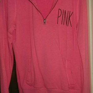 Pink by Victoria's Secret half zip hot pink