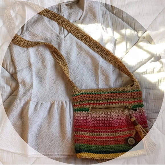 The Sak multi color crochet shoulder/crossbody