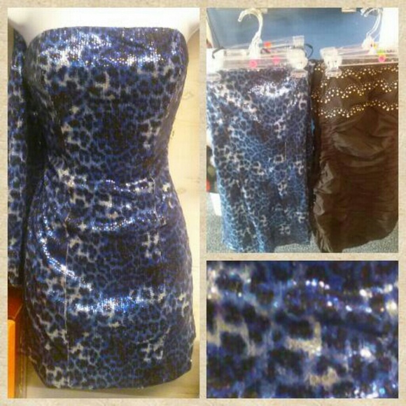 Blue leopard/ cheetah animal print dress!