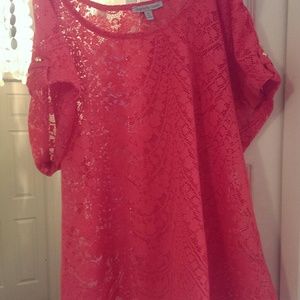 Charlotte Russe coral lace top