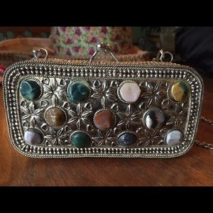 Hand made metal clutch from India