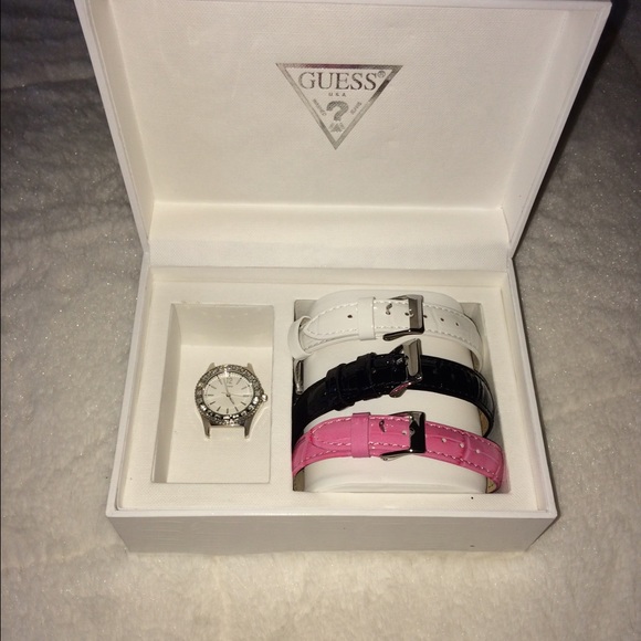 Three Guess watch wrist set