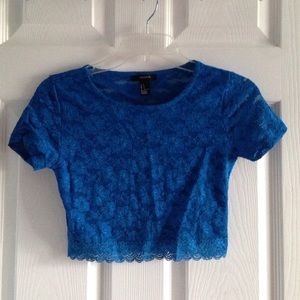 🌸XXI🌸 blue lace crop top