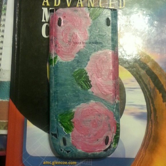 Floral Print Painted TI-84 Plus Caluculator