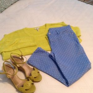 Mini dot skinny cropped jeans