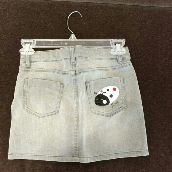 NWT Gucci girls gray denim jeans skirt GG zoo 10y