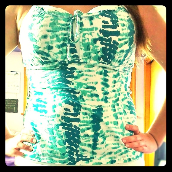 Teal tye dye tank