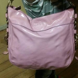 Pink Patent leather Coach Shoulder Bag