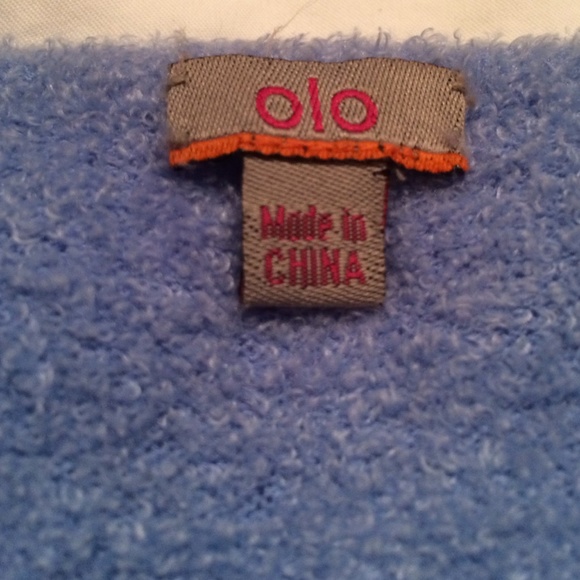 Olo baby blue v neck long sleeve sweater - Picture 1 of 4