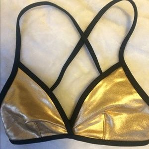 American Apparel metallic gold triangle bra