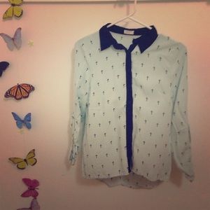 Light blue long sleeve top
